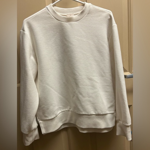 Calia Tops - Calia Cream Crewneck Sweatshirt with side zippers